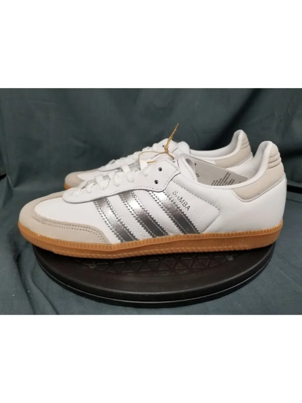 Adidas Samba OG White Silver Metallic Grey Women's JI2725 Size 8 NEW NO BOX!